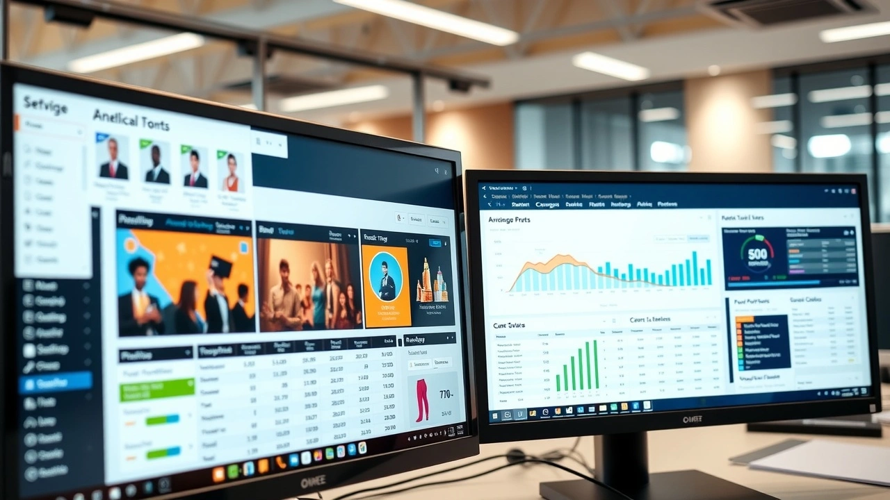 plusieurs ecrans affichant differents tableaux de bord cms ecommerce
