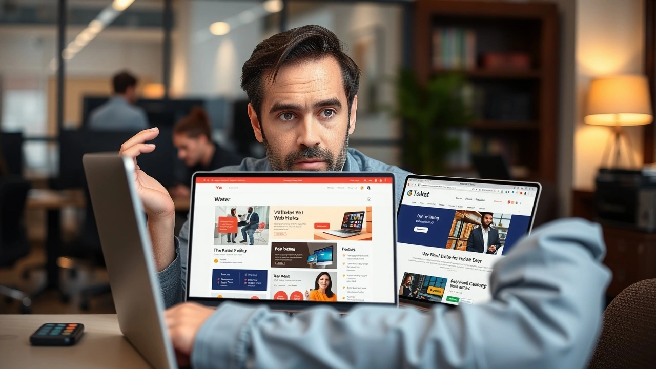 personne confuse comparant des plans hebergement web abordables