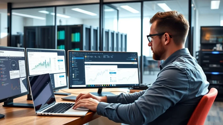 Entrepreneur analysant des offres d'hébergement web adaptées à ses besoins