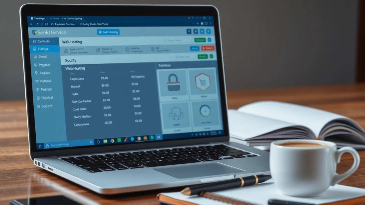 ordinateur portable avec panneau de gestion services web complets