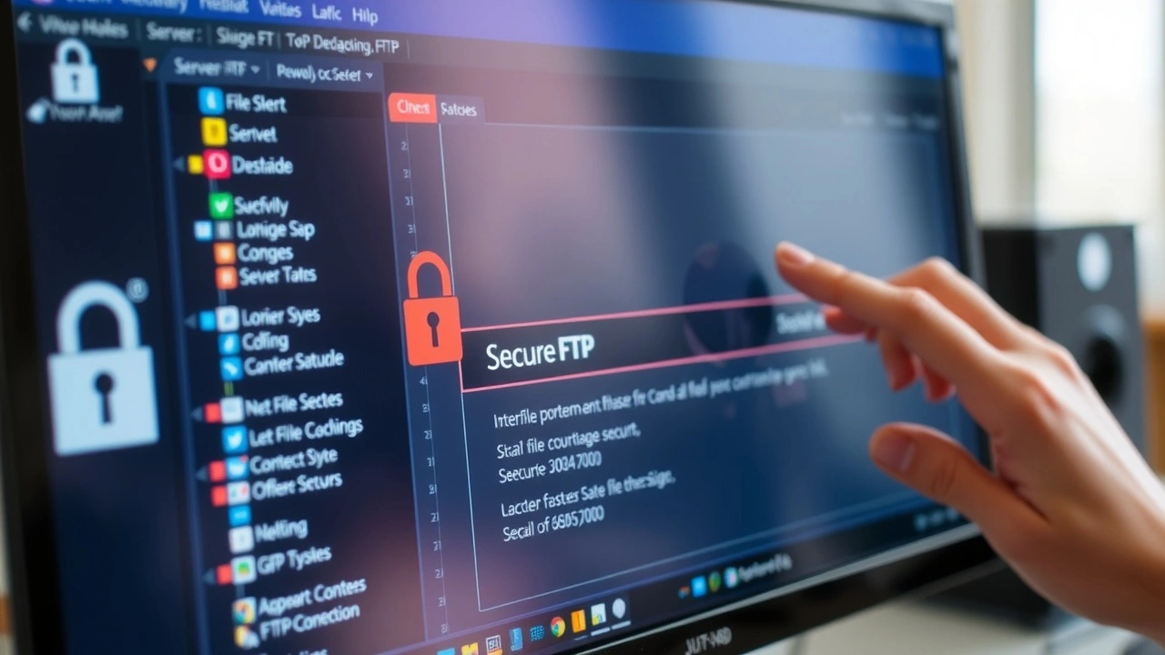 ordinateur avec client ftp securise en test de transfert