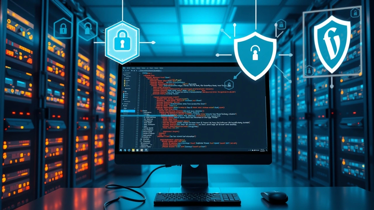 Illustration photoréaliste de la securite WordPress via une configuration dhebergement personnalisee et efficace