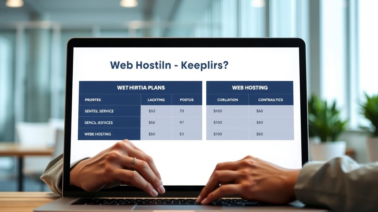 personne comparant deux offres hebergement web sur un ordinateur
