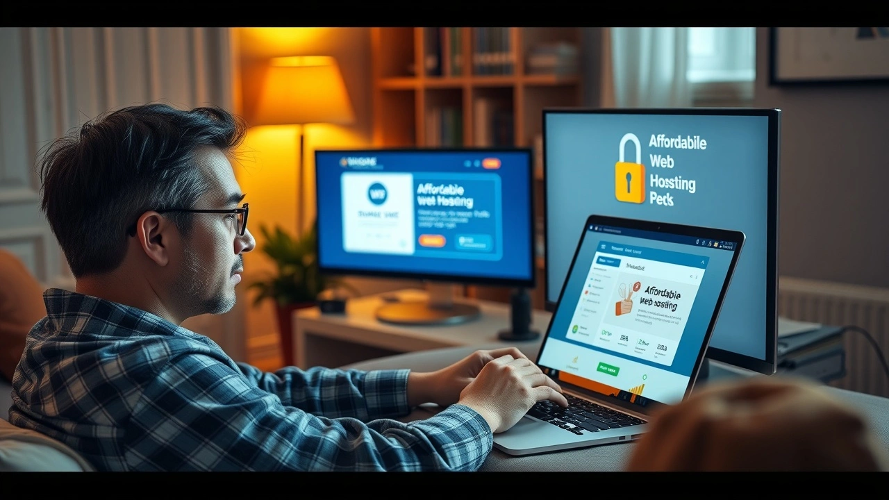 Personne confiante consultant des offres dhabergement pas cher fiables sur un ordinateur