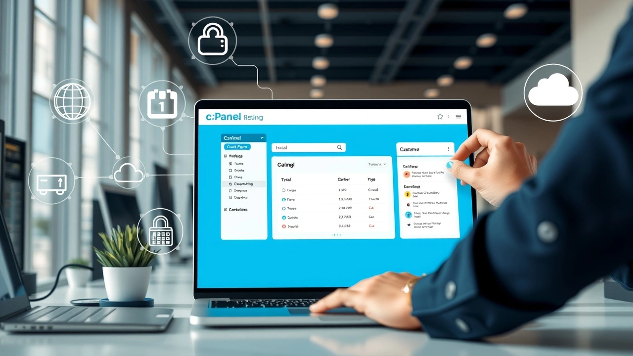 Personne configurant un panneau de contrôle cPanel pour gérer un hébergement web