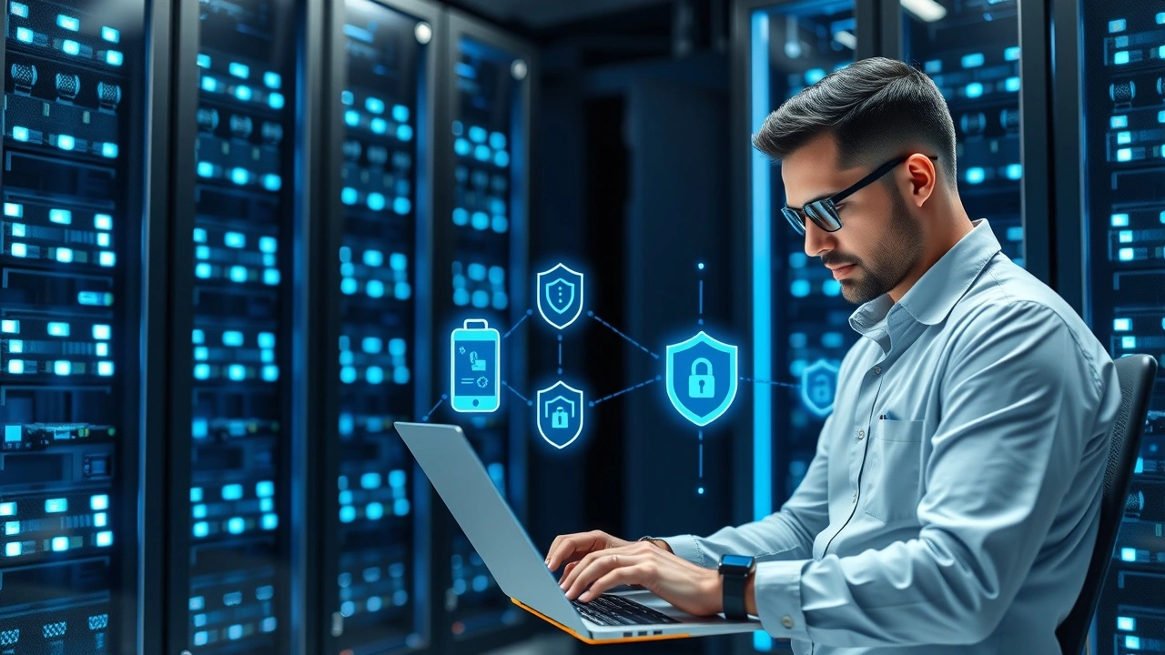 Centre de données moderne illustrant un plan de secours efficace pour lhebergement web