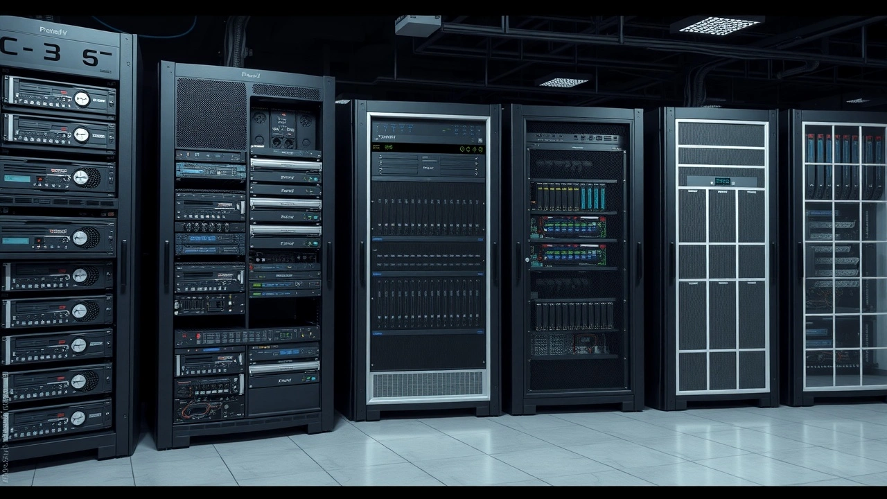 racks de serveurs differents dans un centre de donnees