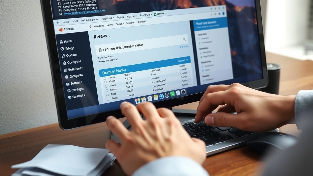 personne renouvelant un nom de domaine sur ordinateur