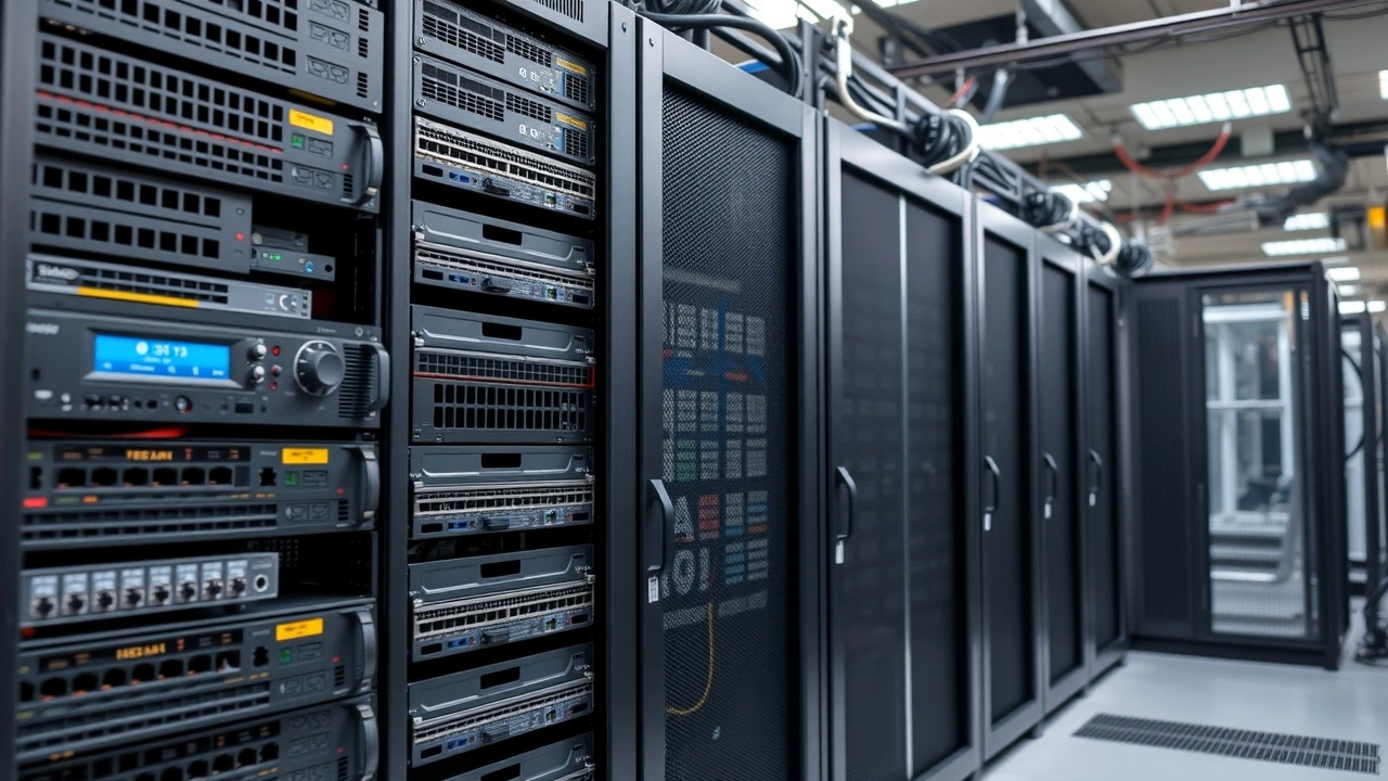 photo realiste d un serveur web dans une salle informatique