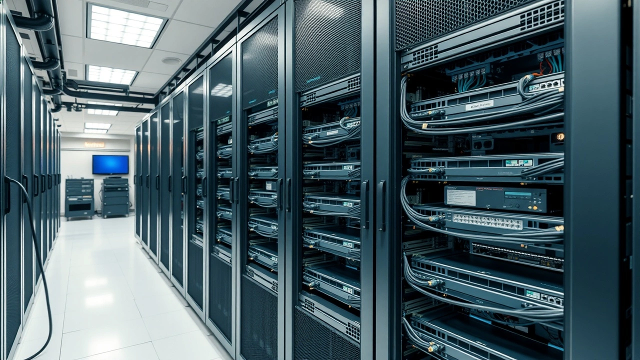 rangées de serveurs dans un datacenter propre et sécurisé