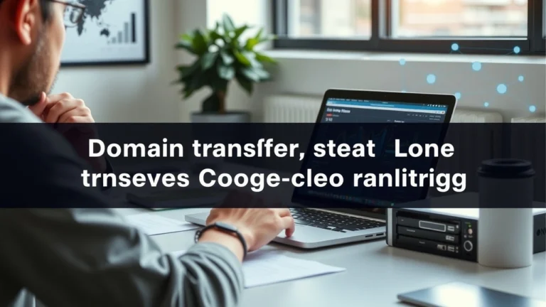 Espace de travail professionnel illustrant la strategie de transfert de nom de domaine sans perte de positionnement Google