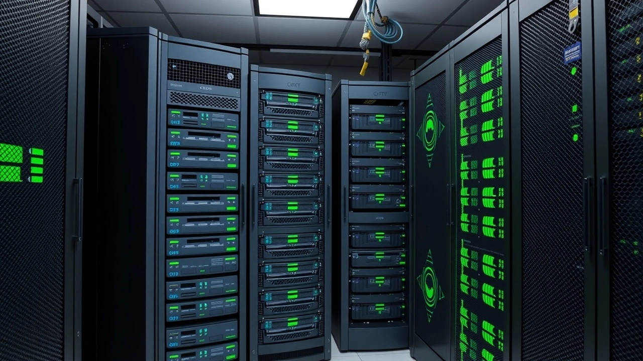 racks de serveurs hebergement web durable en centre de donnees