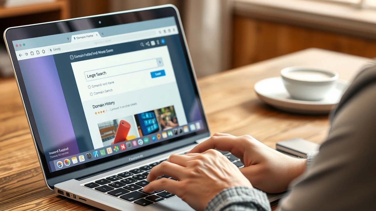 personne verificant nom de domaine sur ordinateur portable