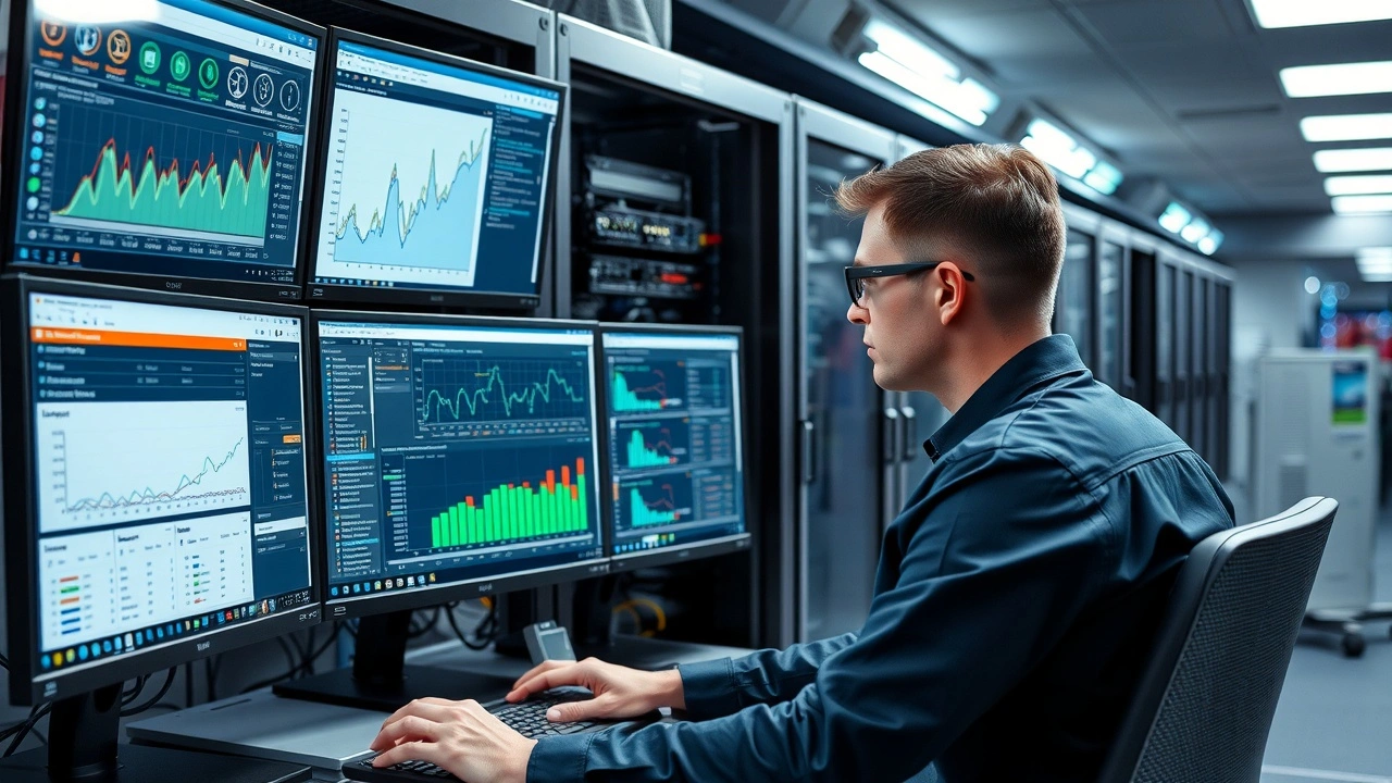 technicien informatique analyse serveurs en centre de donnees