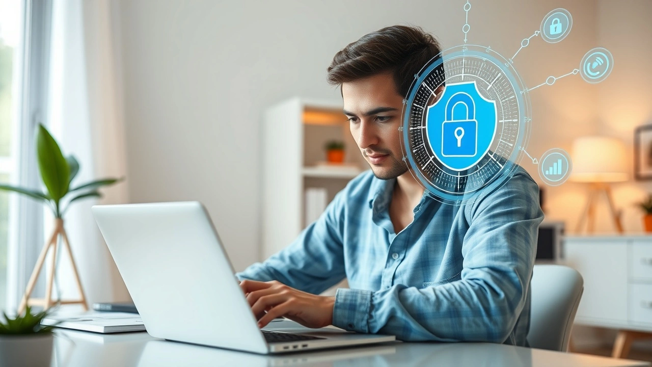 Une personne travaille avec un ordinateur montrant la securite et la vitesse pour un hebergement web pas cher.