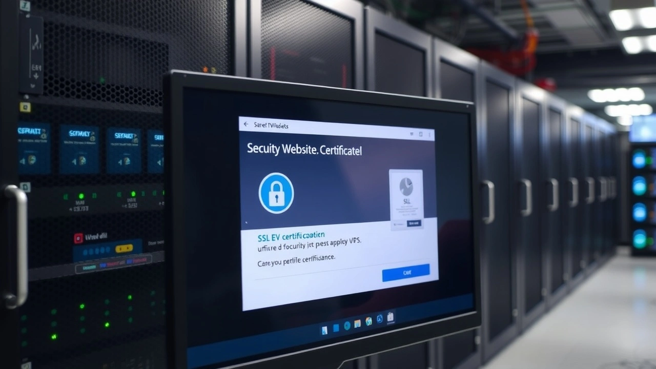 ecran ordinateur certificat ssl ev et serveur informatique