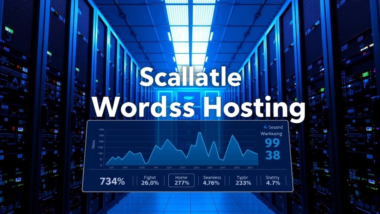 Centre de donnees moderne illustrant un hebergement WordPress evolutif et performant en toutes saisons