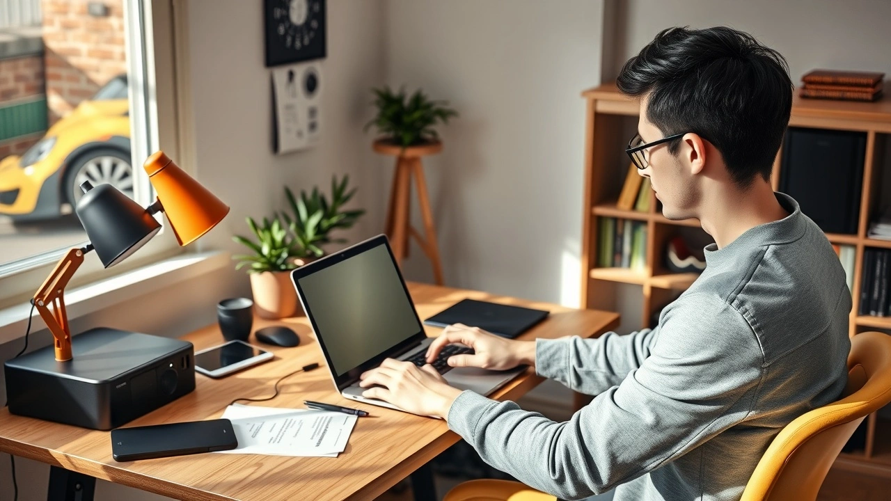 Personne travaillant sur un projet web economique a la maison