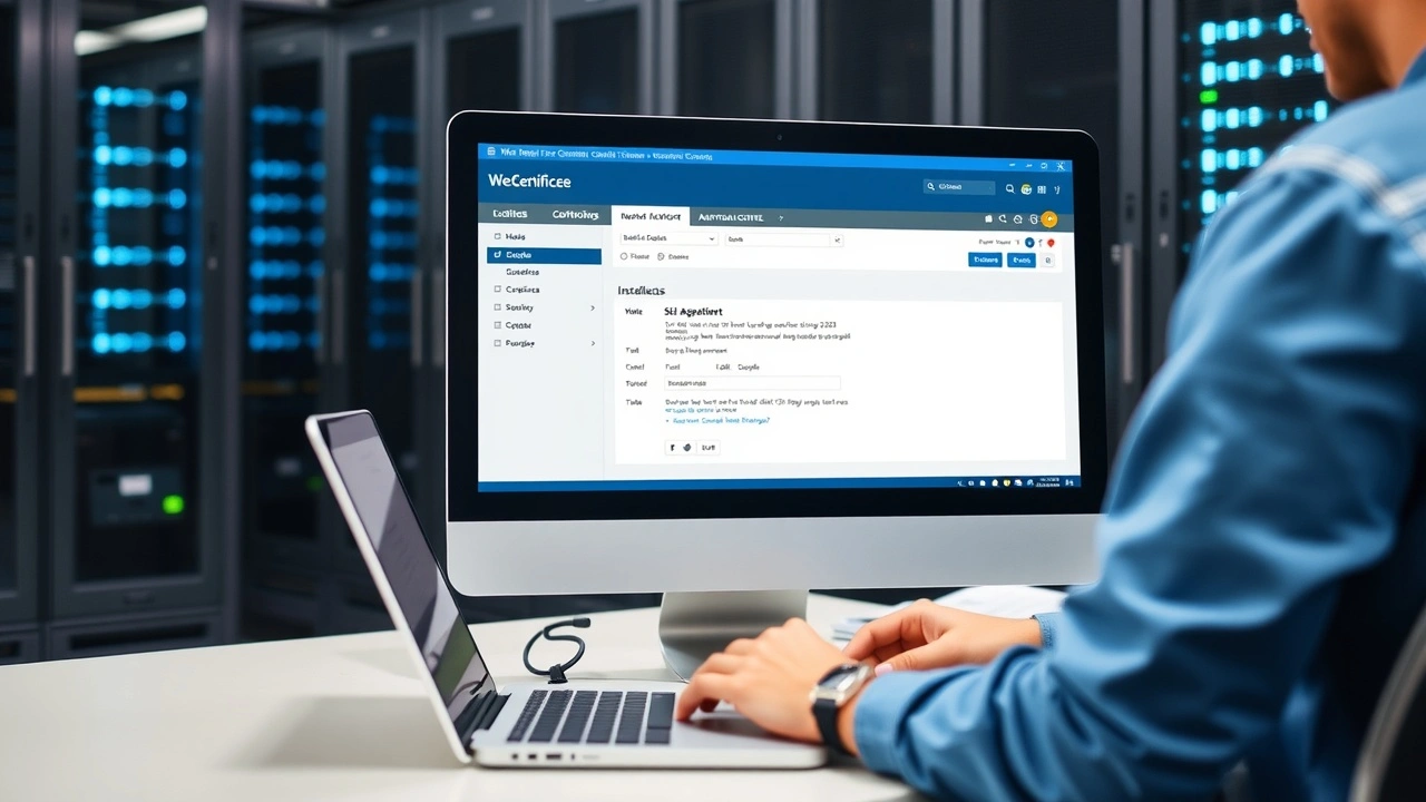 technicien installe un certificat ssl ev sur un ordinateur