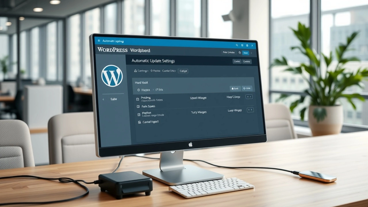 ecran dordinateur avec tableau de bord wordpress et sauvegarde