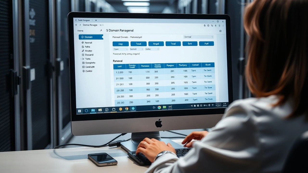 personne gerant le renouvellement dun nom de domaine sur ordinateur