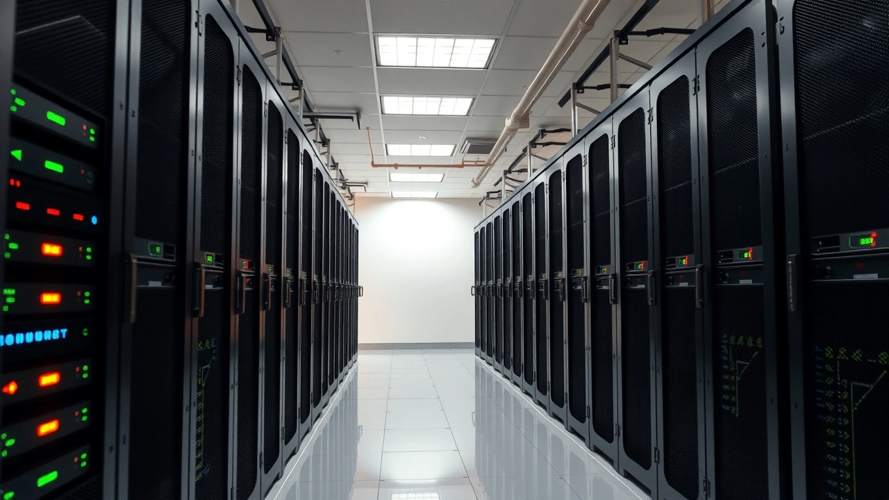 photo dun rack de serveur dedie dans une salle de donnees