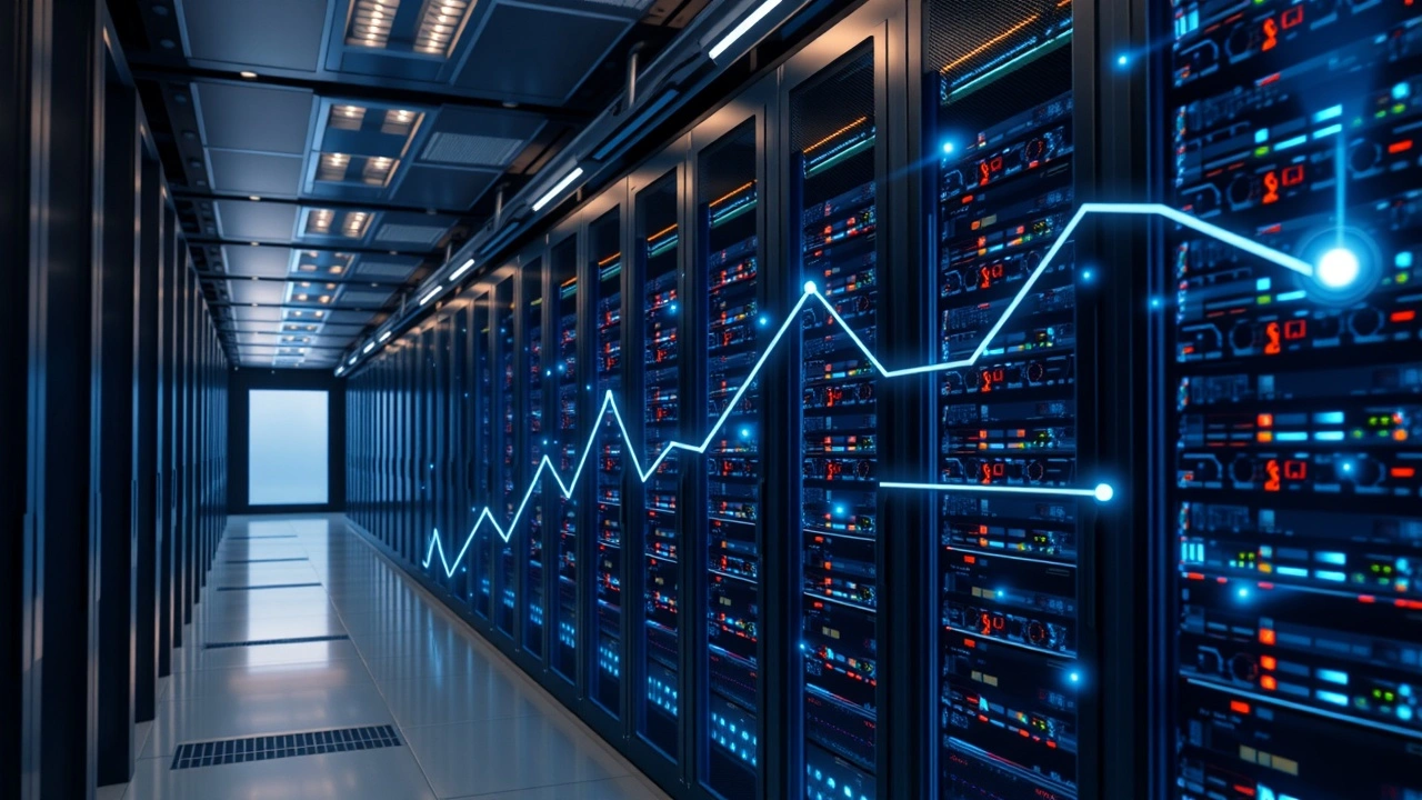 Serveurs dédiés dans un centre de données avec trafic web en évolution