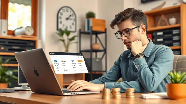 Jeune professionnel choisissant une solution d'hébergement fiable et abordable