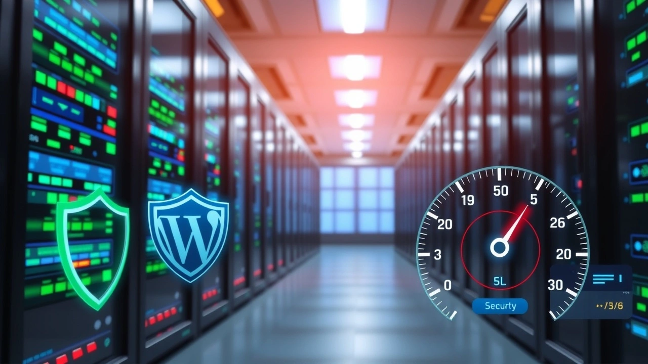 Illustration photoréaliste des solutions d'hébergement WordPress sécurisées et rapides