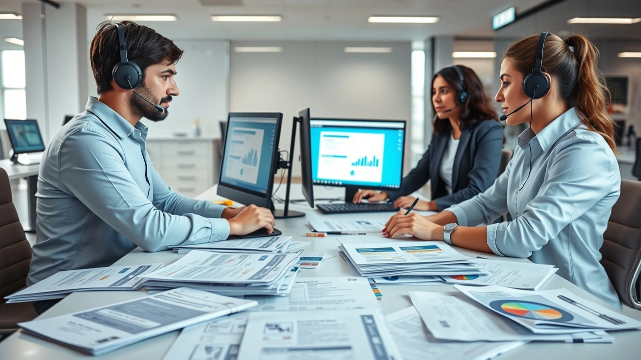 soutien client avec ordinateurs et documentation technique