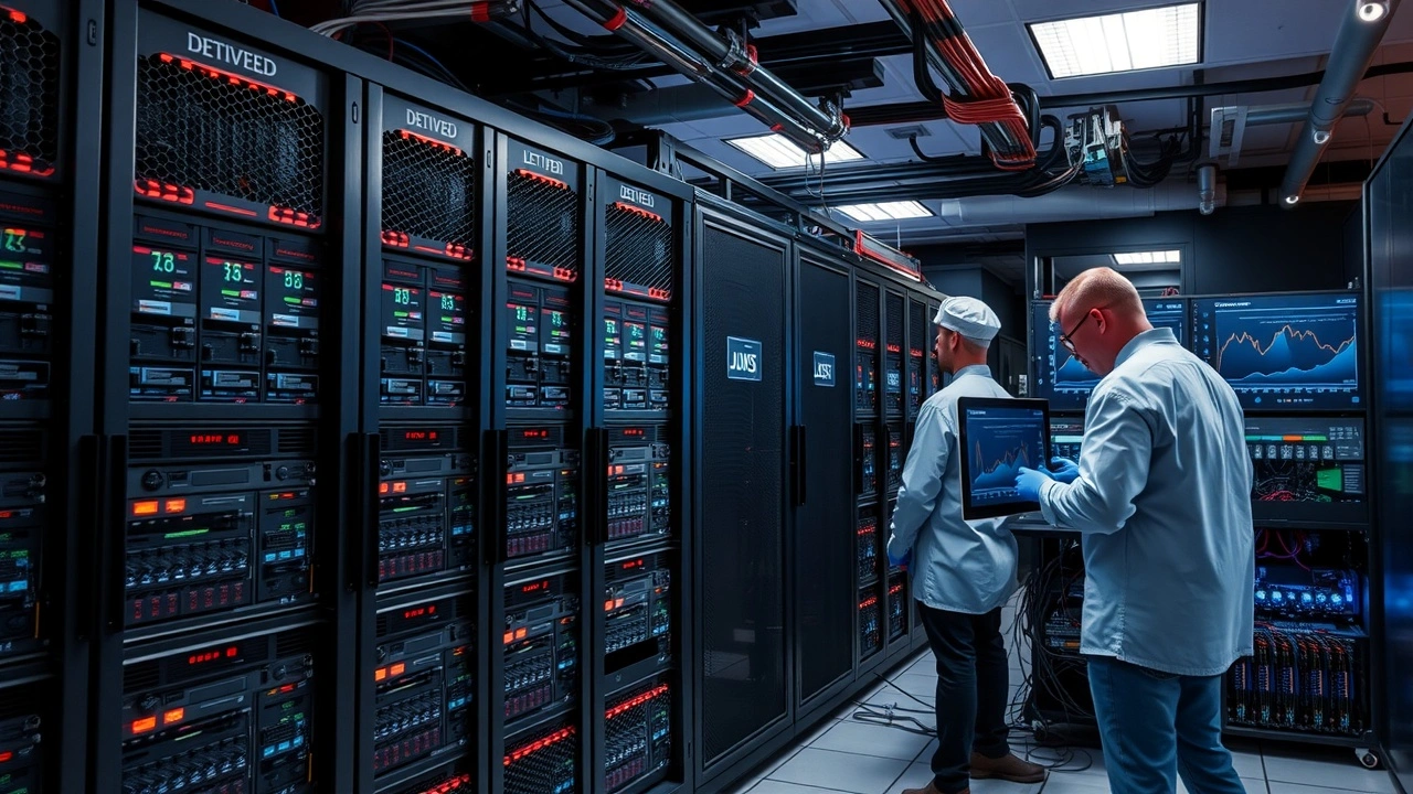 salle serveur avec techniciens et ecrans de monitoring