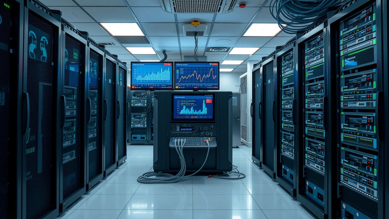 salle de serveurs avec ecrans de surveillance et systeme d alertes