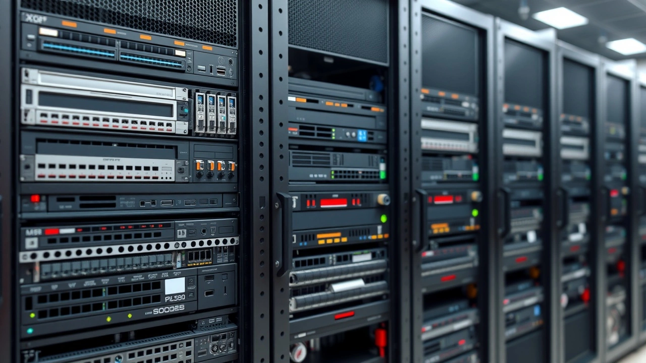 rangs de serveurs avec composants materiels differents