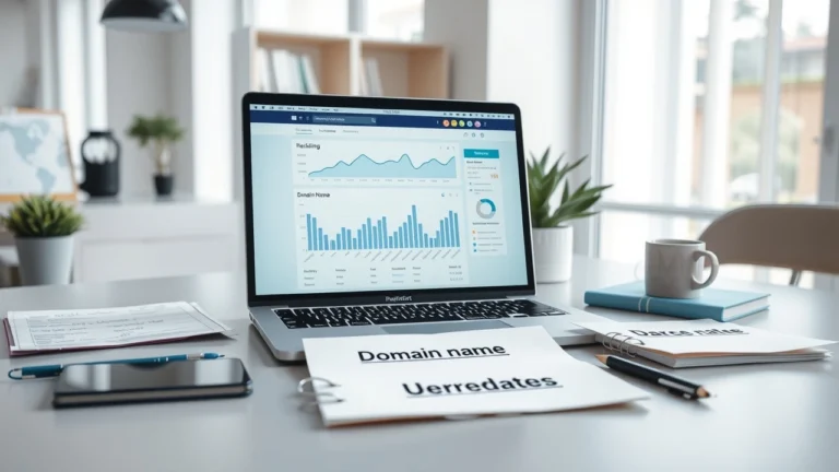 Bureau moderne illustrant le choix stratégique d un nom de domaine pour le référencement naturel