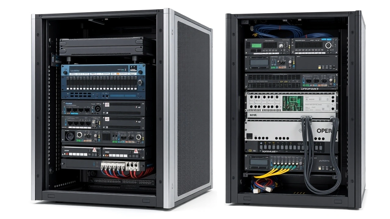 deux baies de serveurs cote a cote architectures standard et sur mesure