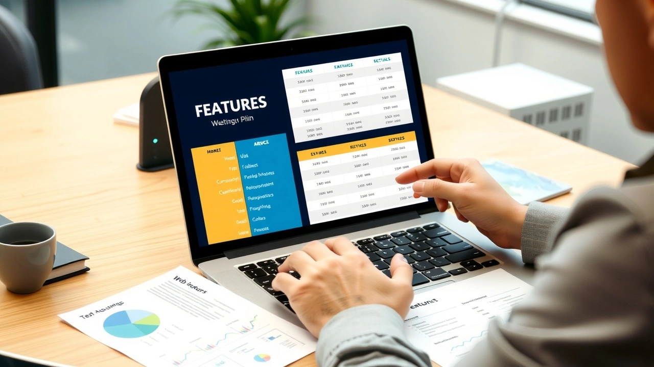 personne comparant des criteres d hebergement web sur ordinateur