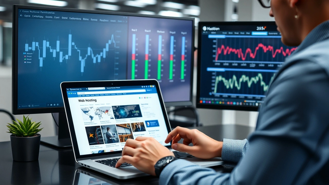 personne comparant plusieurs sites hebergeurs web sur ordinateur