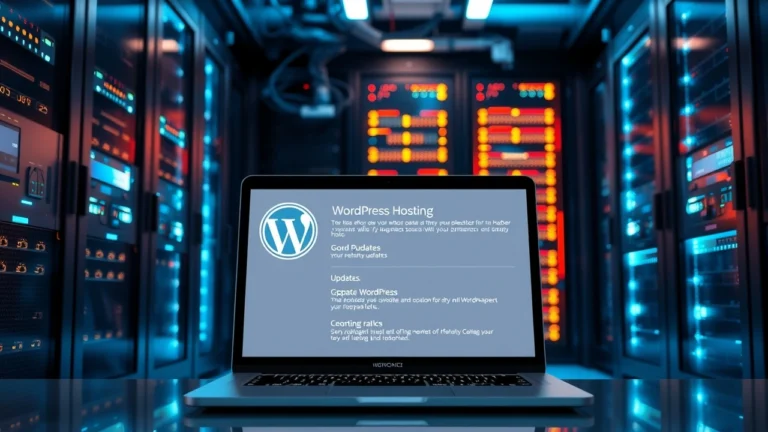 Salle serveur moderne illustrant la compatibilite de lhebergement avec WordPress