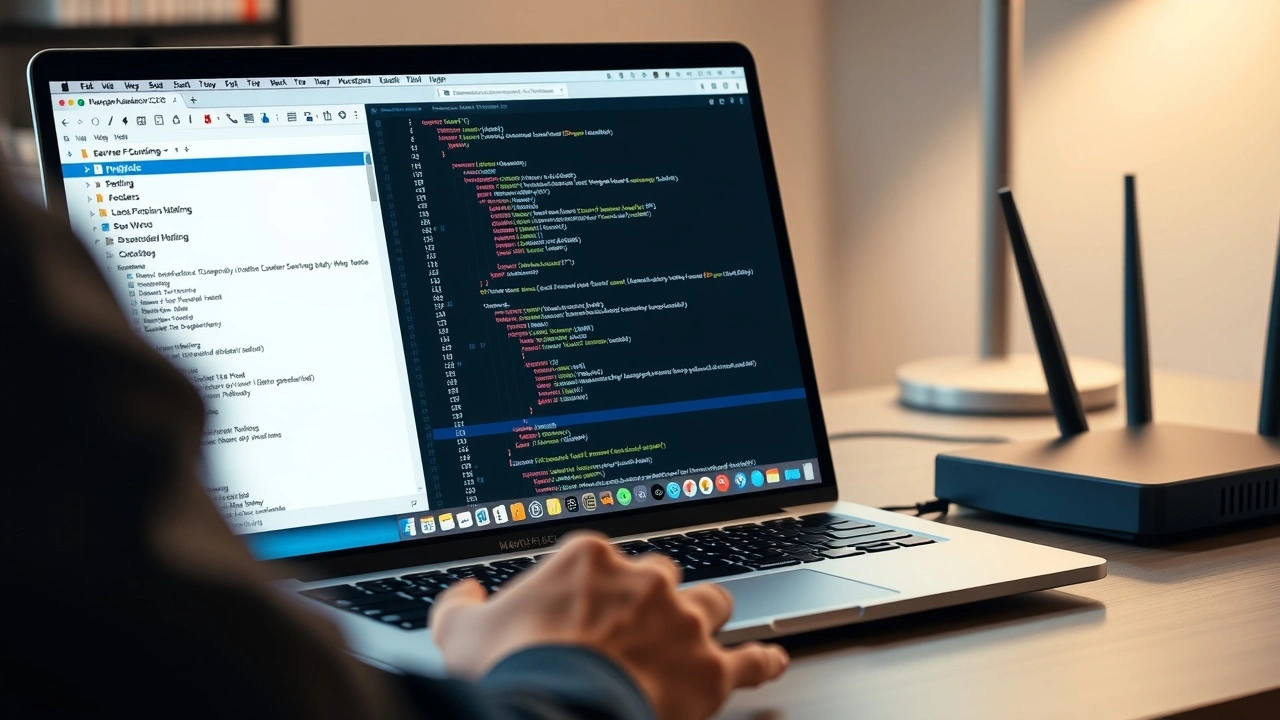 personne configurant un environnement wordpress sur ordinateur