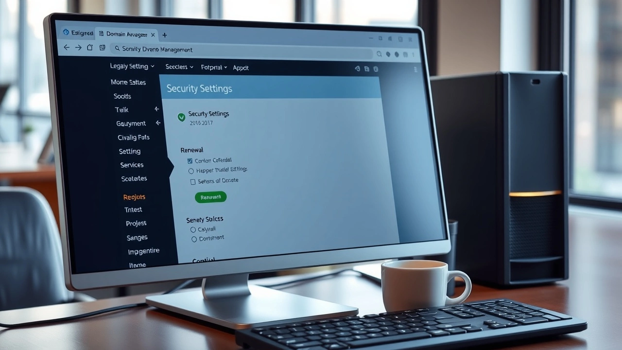 ordinateur avec interface gestion nom de domaine securite renouvellement