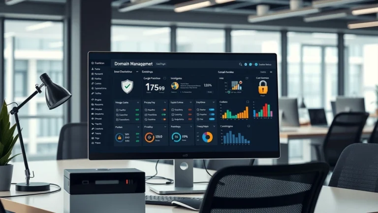 Espace de travail professionnel illustrant la gestion technique d'un nom de domaine pour éviter les pénalites Google