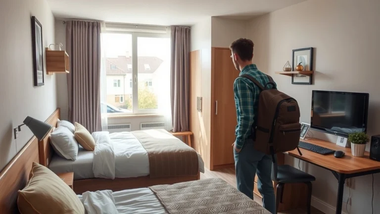 Voyageur évaluant un hébergement abordable et de qualité avant de réserver