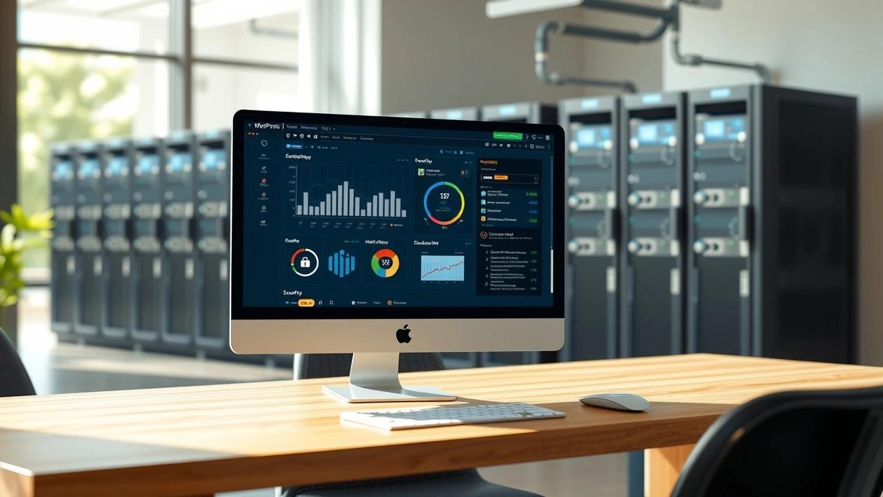 Espace de travail moderne illustrant lhébergement WordPress sécurisé et rapide