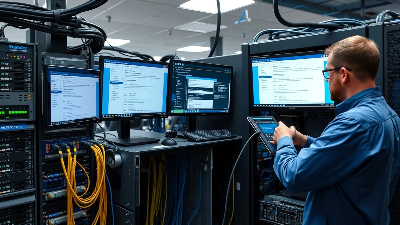 installation et configuration serveur mail avec ecrans et materiel reseau