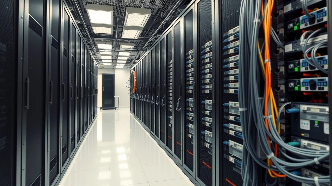 vue du materiel de serveur dans une salle d hebergement web