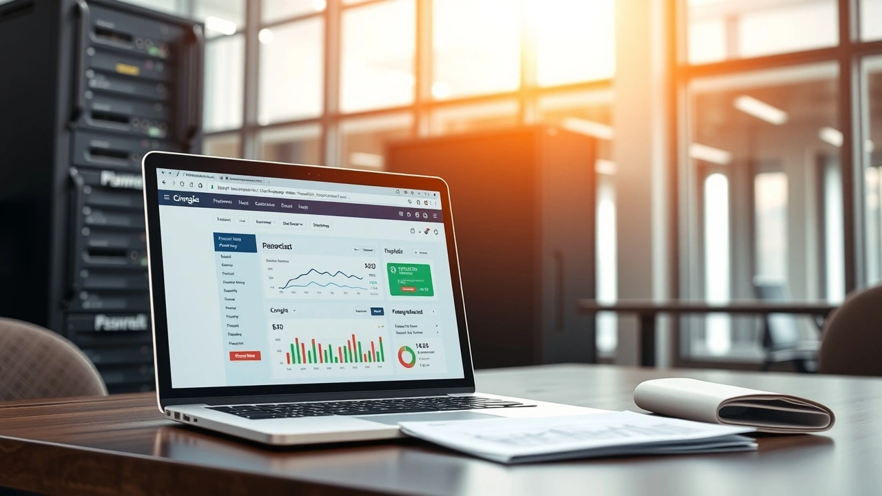 bureau professionnel avec ordinateur site e commerce serveur documents