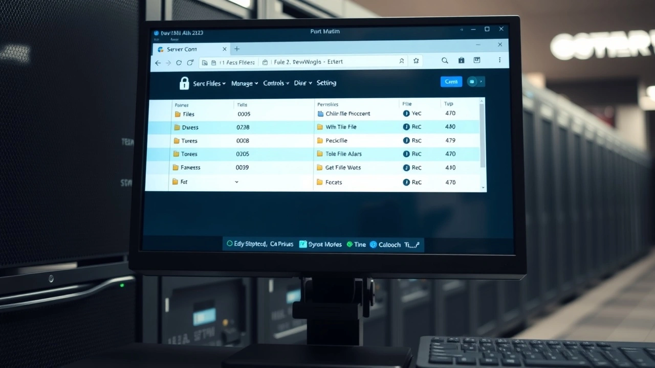 ecran ordinateur affichant permissions fichiers serveur en salle serveur