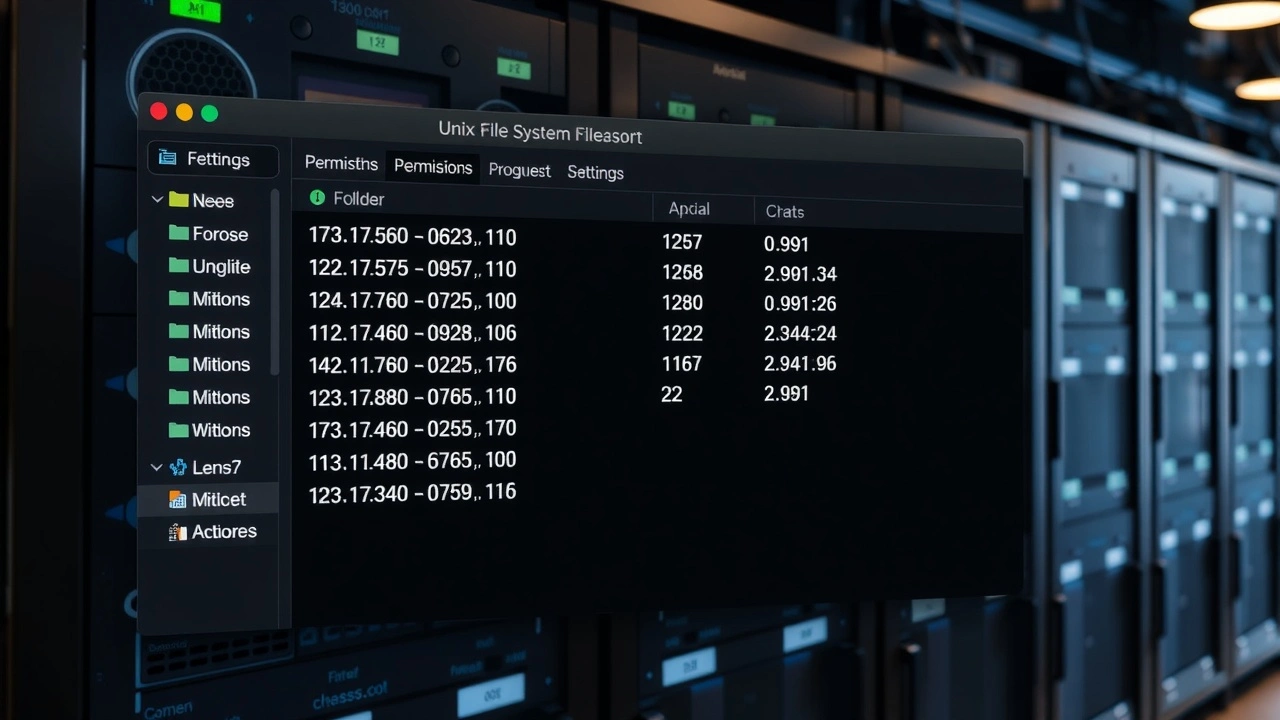 ecran ordinateur montrant permissions unix pour repertoires web
