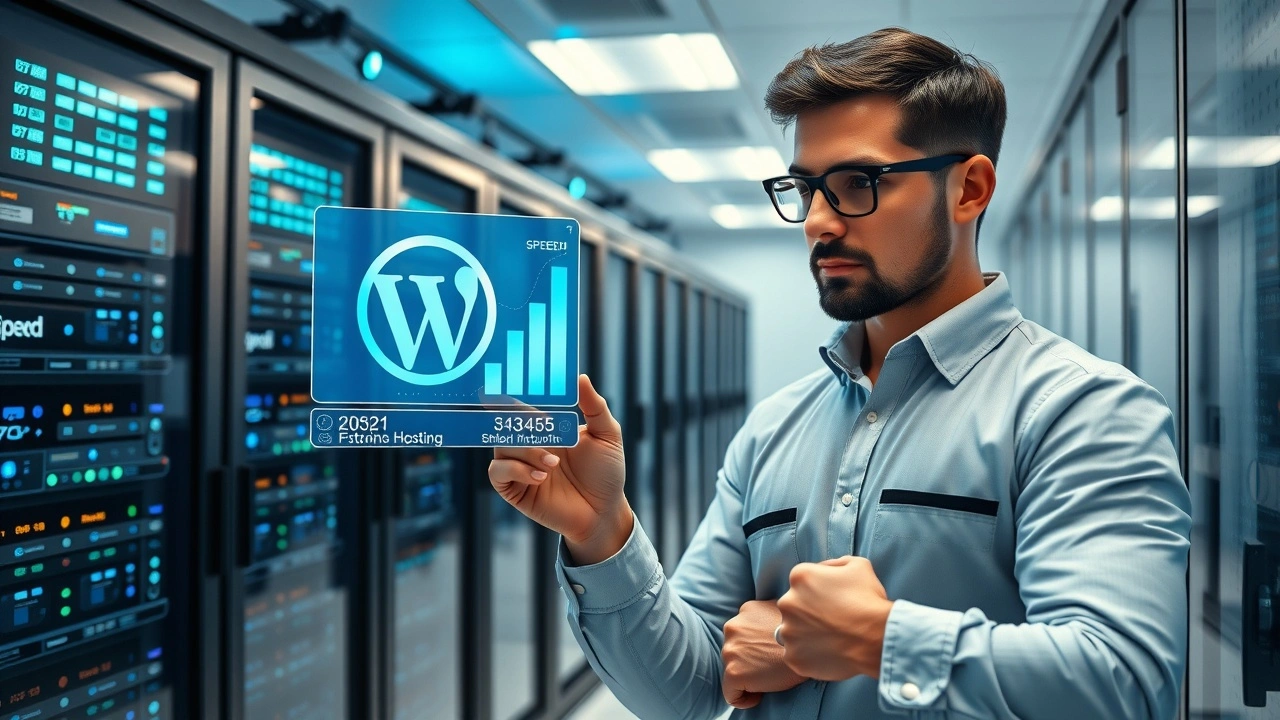 Illustration photorealiste de la reduction des couts d hebergement WordPress sans compromis sur la vitesse ni la securite