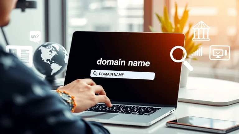 Personne achetant et configurant un nom de domaine pour un SEO optimal